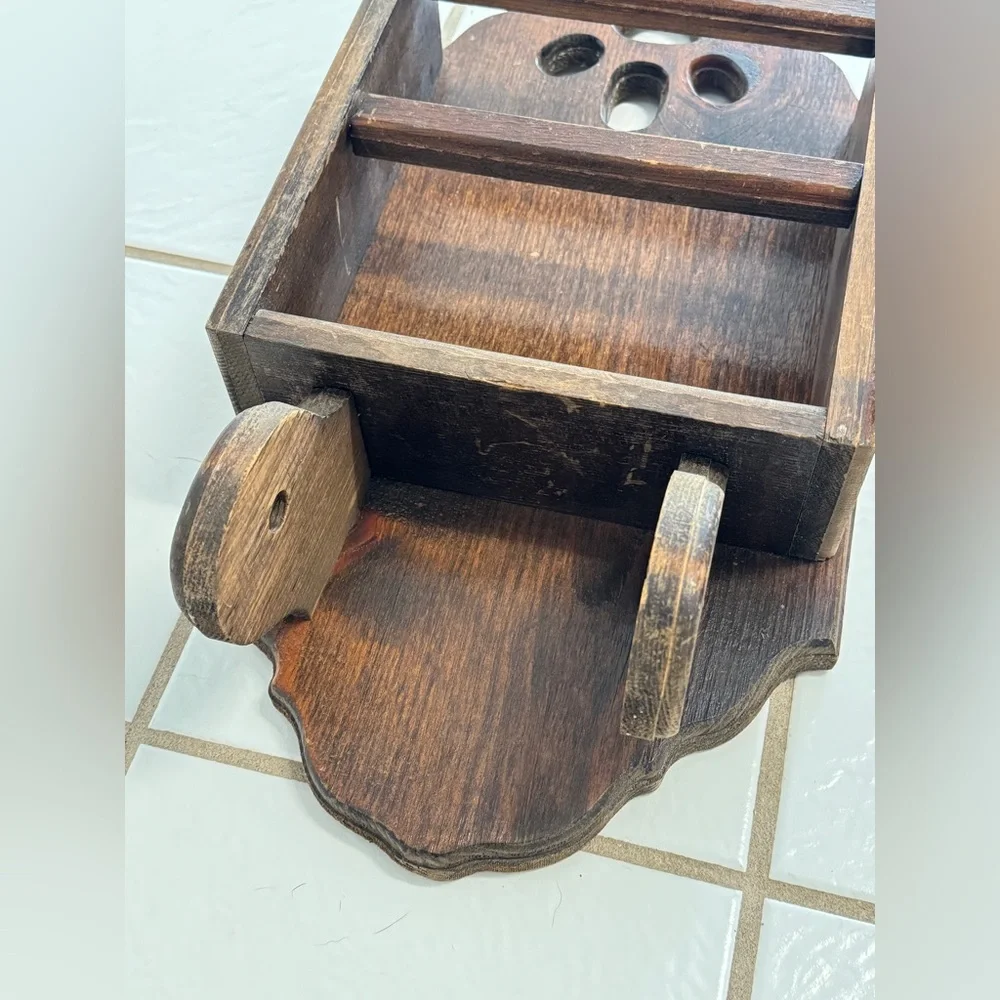 Vintage Brown Wooden toilet paper holder Wall Display Shelf Home Wall Decor
